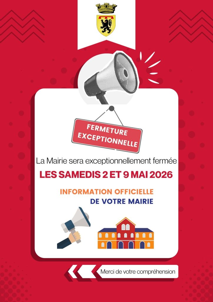 Affiche Mairie fermeture exceptionnelle