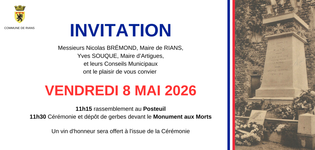 Invitation 8 mai 2026