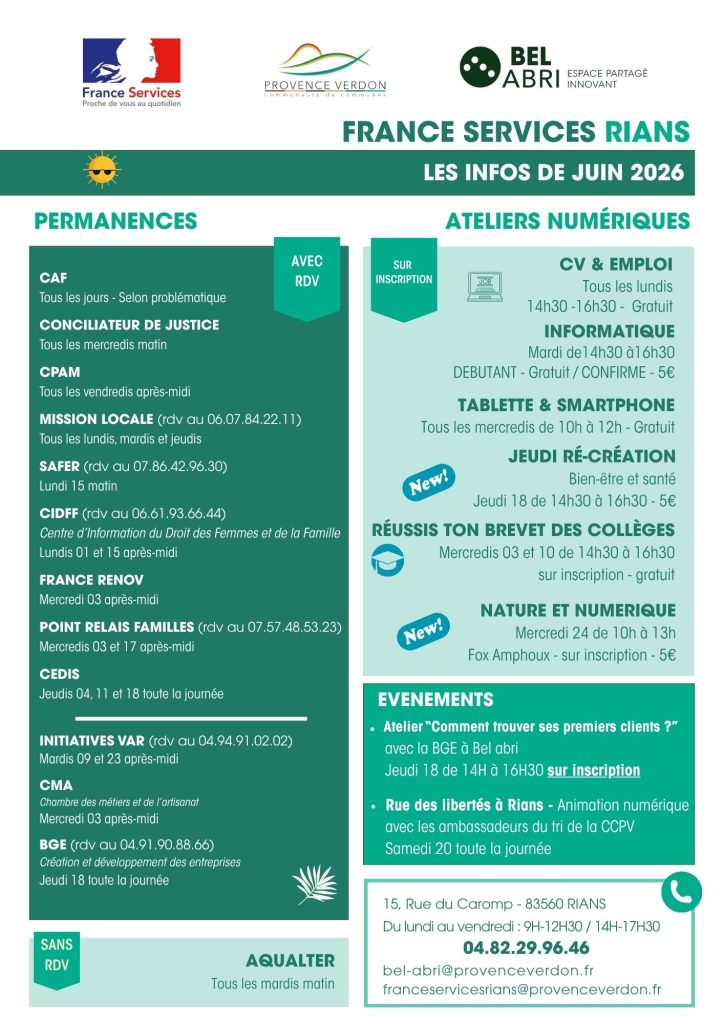 Infos Juin 26 Rians