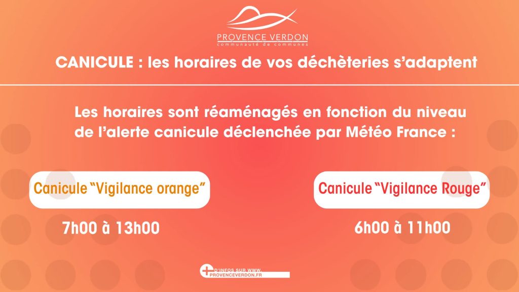 horaires decheterie ete