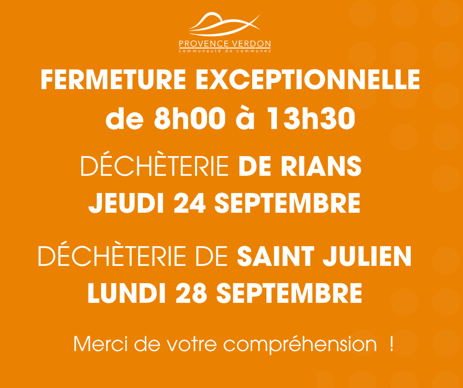 RS fermeture déchèteries en septembre